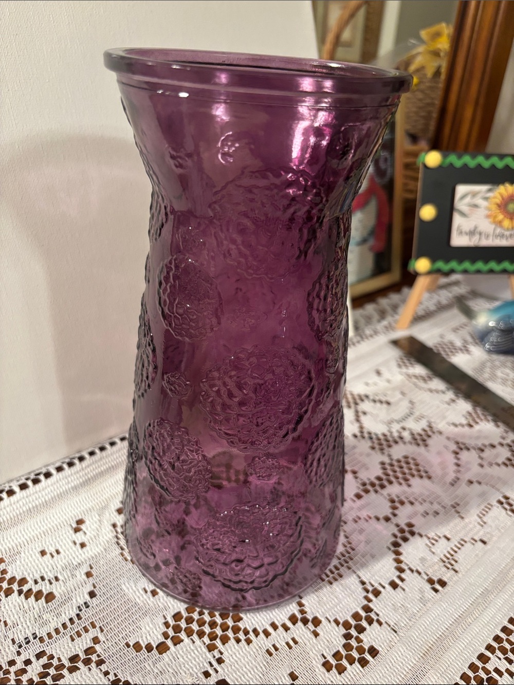 Indiana GlassTextured Purple Amethyst Glass Vase - Home Accents